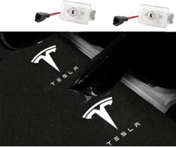 CerCip Lampi Portiere Auto TESLA, Holograma LED cu LOGO, Compatibile cu Model S, Model X, Model 3, Model Y (74528325)
