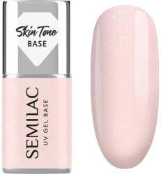 Semilac UV Gel Base Skin Tone Base baza gel pentru unghii culoare Glitter Rose 7 ml