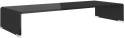 vidaXL Fekete üveg TV/monitor állvány 80x30x13 cm (244137)
