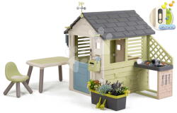 Smoby Căsuță cu zonă de relaxare pentru meteorolog Jolie Playhouse Life Smoby extensibilă, cu 3 ferestre și 2 jaluzele cu filtru UV de la 24 luni (SM810312-K) Casuta pentru copii