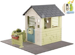 Smoby Căsuță de pardosea cu grădină Jolie Playhouse Life Smoby extensibilă cu 3 ferestre și 2 jaluzele cu filtru UV de la 24 luni (SM810312-AI) Casuta pentru copii