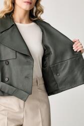 HUGO BOSS къс шлифер дамски от кожа Satela1 (50566471)