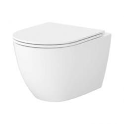 Cersanit lider pro ovális perem nélküli fali wc mély öblítéssel wc ülőkével (S4039-001)