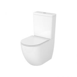 Cersanit remo pro perem nélküli ovális, monoblokkos, mélyöblítésű, univerzális kifolyású, wc ülőkével (K3030-001)