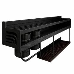 Verk 07417 fém falipolc, 58×24×12 cm, 10 akasztó, fekete
