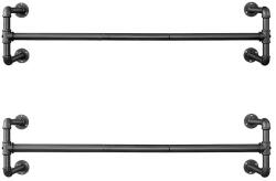 SONGMICS Fali ruhafogas 2 darab, fekete 110x30x29cm (HSR64BK-02) - mono-shop