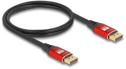 Delock DisplayPort kábel 8K 60 Hz 1 m piros fém