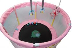 INLEA Gyerek trambulin JumpPlay 152 cm védőhálóval és kiegészítőkkel - rózsaszín (IN02-0035) - pepita