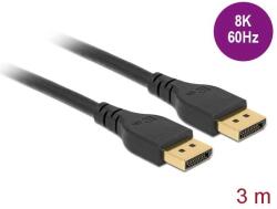 Delock DisplayPort kábel 8K 60 Hz 3 m DP 8K tanúsítvánnyal retesz nélküli (85911) - pepita