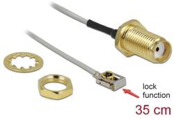 Delock Antenna kábel SMA anya válaszfali csatlakozóval apa MHF I LK-dugó 1.13 35 cm menethossz 10 m (89932)