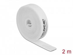 Delock Velcro fehér ragasztó szalag guriga Hx 2 m x Sz 15 mm (18386)