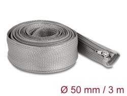 Delock fonott kábelharisnya zipzáras szorítóval 3m x 50mm szürke (20838) (del20838) (del20838)