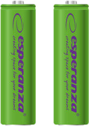 Esperanza Újratölthető Akkumulátorok Ni-Mh Aa 2000Mah 2Db. Zöld (EZA103G)