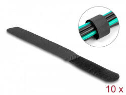 Delock Befűzős kábelkötegelő hossza 180 mm fekete 20 mm, 10 db