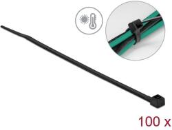 Delock Kábelkötöző ellenáll a forró hőmérsékletnek hossza 150 x szélessége 3, 6 mm, 100 db. Fekete (19235) - pepita