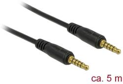 Delock 5 tűs apa-apa sztereó jack kábel 3, 5 mm-es átmérő, 5 m hosszú fekete (85699) - pepita
