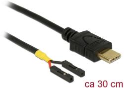 Delock Kábel USB Type-C apa & gt; 2 x tüskesori csatlakozó, anya, különálló teljesítmény, 30 cm (85396)