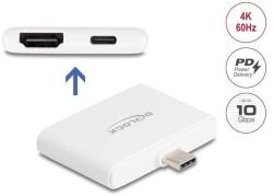 Delock USB Type-C adapter HDMI 4K 60 Hz, USB Type-C adatátvitel és PD 94 W támogatással (61087) - pepita