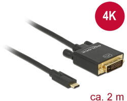Delock 85321 USB Type-C & gt; DVI 24+1kábel 2 m, fekete