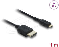 Delock Koaxiális High Speed HDMI kábel HDMI dugó - Micro HDMI dugó 8K 60 Hz 1 m