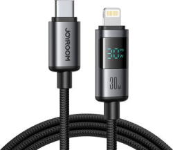 JOYROOM S-A16 Pro Prism Series 30W USB-C - Lightning Cable with Display 1.2m - Black (s-a16 pro-cl)