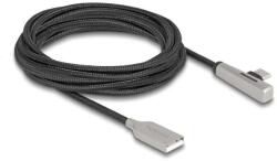 Delock Kábel USB 2.0 A-típusú apa - USB Type-C apa hajlított, LED fénnyel és gyors töltő funkcióval 60 W 3 m (80768) - pepita