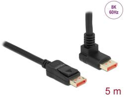 Delock DisplayPort kábel egyenes csatlakozódugóval - csatlakozódugóval 90 ívelt felfelé 8K 60 Hz 5 (87057) - pepita