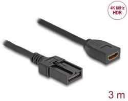 Delock HDMI önműködő kábel HDMI-A anya - HDMI-E apa kapcsolattal 3 m, 4K 60 Hz-s (87905) - pepita