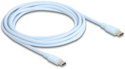 Delock USB 2.0 kábel USB Type-C dugó - dugó PD 3.0 60 W 2, 5 m kék Szilikon (81235) - pepita