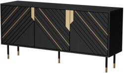 Cama 3D MOUNTAIN chest of drawers 154x40x72 black + gold Comoda