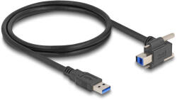 Delock USB 5 Gbps kábel A-típusú USB apa egyenes B-típusú USB apa csavarral 90 -ban felfelé hajlított 1 m fekete