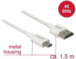 Delock Kábel Nagysebességű HDMI Ethernettel - HDMI-A-csatlakozódugó & gt; HDMI Micro-D-csatlakozódugó, 3 (85150)