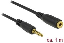Delock 5 tűs apa-anya sztereó jack hosszabbító kábel 3, 5 mm-es átmérő, 1 m hosszú fekete (85701) - pepita