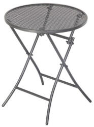  Kerti asztal, antracit, Savoy, átmérő: 60 cm, magasság: 72 cm, kerek, összecsukható, expandált fém, Elotherm bevonattal, karbantartásmentes, UV-álló (2NAB3092)