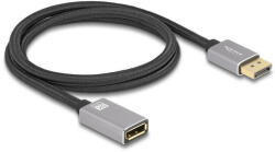 Delock DisplayPort bővítőkábel 8K 60 Hz 1 m szürke fém retesz nélküli
