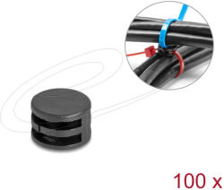 Delock Kábelkötegelő rögzítő csatolója átmérő 12 x magasság 8 mm 90 -ban csavarható fekete 100 db. (DL-18913)