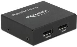 Delock 87691 DC5V + Displayport anya - 2 x Displayport apa 4K Elosztó - Fekete (87691) (87691)