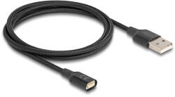Delock Mágneses USB töltő kábel, fekete 1 m