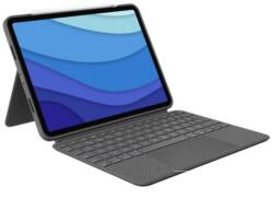 Logitech Combo Touch billentyűzetes tok 11-os iPad Pro-hoz (Gen 1-4), UK Angol, oxfordi szürke (920-010148) (920-010148)
