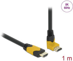Delock High Speed HDMI kábel egyenes csatlakozódugóval - csatlakozódugóval 90 ívelt felfelé 48 Gbps (86988) - pepita