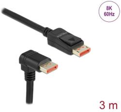 Delock DisplayPort kábel egyenes csatlakozódugóval - csatlakozódugóval 90 ívelt lefelé 8K 60 Hz 3 m (87052) - pepita