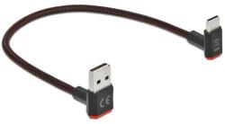 Delock EASY-USB 2.0 Kábel Type-A Apa to USB Type-C Apa Szögben up / down 0.2m Fekete 85274 (85274)