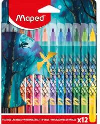 Maped Maped: Комплект филцови маркери „Дракон - перащи се, 12 броя (IMA845434)