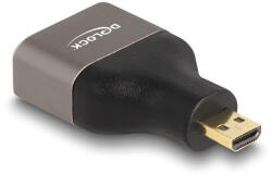 Delock HDMI adapter Micro-D apa - A anya 8K 60 Hz szürke fém