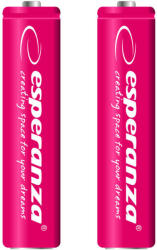 Esperanza Újratölthető Akkumulátorok Ni-Mh Aaa 1000Mah 2Db. Piros (EZA101R)
