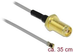 Delock Antenna kábel SMA anya válaszfali csatlakozóval apa MHF 4L -dugó 1.37 35 cm menethossz 10 mm (90403)