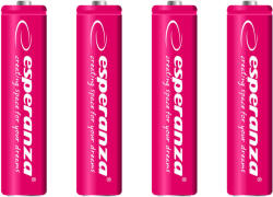 Esperanza EZA102R Ni-MH AAA 1000mAh piros akku elem (4db) (EZA102R - 5901299923214)