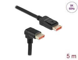 Delock DisplayPort kábel egyenes csatlakozódugóval - csatlakozódugóval 90 ívelt lefelé 8K 60 Hz 5 m (87053) - pepita