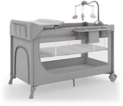 KinderKraft Utazóágy LEODY UP Grey kiegészítőkkel - pepita