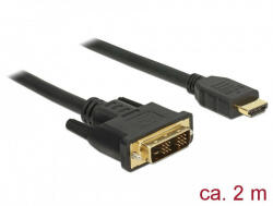 Delock 85584 DVI 18+1 & gt; HDMI-A kábel, 2m, fekete